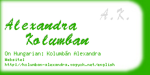alexandra kolumban business card